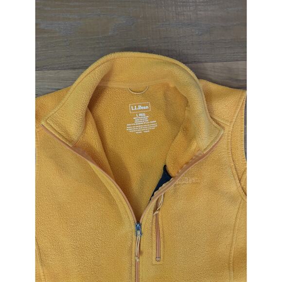 LL BEAN Polartec Fleece Sweater Vest Goldenrod Men's Sz L Gorpcore Cabincore - Picture 5 of 6